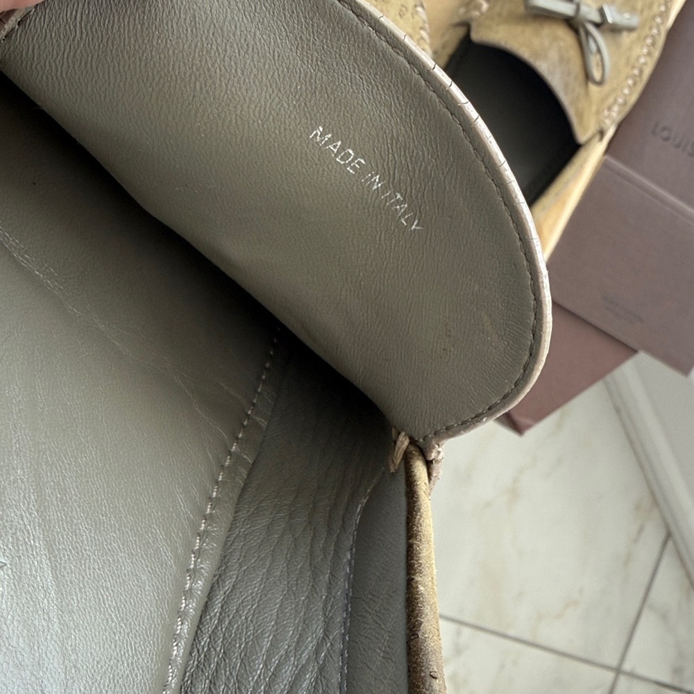 Louis Vuitton Light Sage Green Leather Loafers for Men - Picture 5 of 8